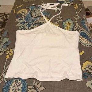 White Halter Neck Women's Top